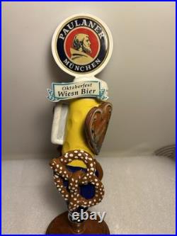 PAULANER MUNCHEN OKTOBERFEST BEER AND PRETZELS draft beer tap handle. GERMANY