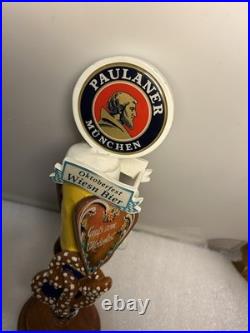 PAULANER MUNCHEN OKTOBERFEST BEER AND PRETZELS draft beer tap handle. GERMANY