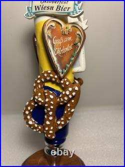 PAULANER MUNCHEN OKTOBERFEST BEER AND PRETZELS draft beer tap handle. GERMANY