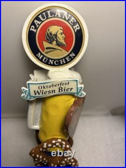 PAULANER MUNCHEN OKTOBERFEST BEER AND PRETZELS draft beer tap handle. GERMANY