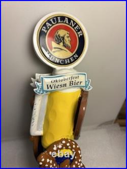 PAULANER MUNCHEN OKTOBERFEST BEER AND PRETZELS draft beer tap handle. GERMANY