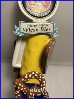 PAULANER MUNCHEN OKTOBERFEST BEER AND PRETZELS draft beer tap handle. GERMANY