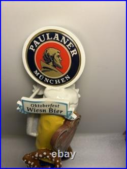 PAULANER MUNCHEN OKTOBERFEST BEER AND PRETZELS draft beer tap handle. GERMANY