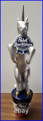 PBR Pabst Blue Ribbon Silver Unicorn Beer Tap Handle 11 Brand NEW in OG box