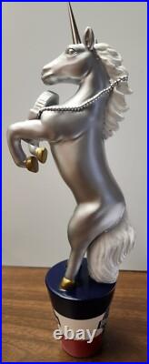 PBR Pabst Blue Ribbon Silver Unicorn Beer Tap Handle 11 Brand NEW in OG box