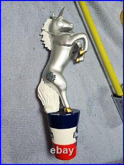 PBR Silver Unicorn Pabst Blue Ribbon 11 Draft Beer Tap Handle missing ear