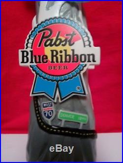 Pabst Art Colorado Snow & Clouds Mountain Interstate 70 Beer Sign Tap Handle. New