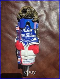 Pabst Blue Ribbon Brewski Skier Beer Tap Handle In Great Shape