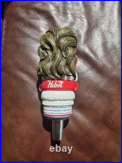 Pabst Blue Ribbon Brewski Skier Beer Tap Handle In Great Shape