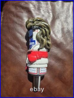 Pabst Blue Ribbon Brewski Skier Beer Tap Handle In Great Shape