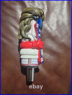 Pabst Blue Ribbon Brewski Skier Beer Tap Handle In Great Shape