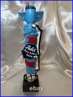 Pabst Blue Ribbon Craig Dransfield Art Series Totem Pole Beer Tap Handle read