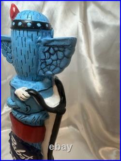 Pabst Blue Ribbon Craig Dransfield Art Series Totem Pole Beer Tap Handle read