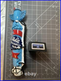Pabst Blue Ribbon Craig Dransfield Art Series Totem Pole Beer Tap Handle read