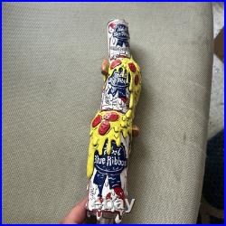 Pabst Blue Ribbon DELA DESO MELTING PIZZA ARTIST SERIES Hand Painted Tap Handle