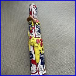 Pabst Blue Ribbon DELA DESO MELTING PIZZA ARTIST SERIES Hand Painted Tap Handle