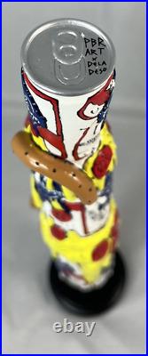 Pabst Blue Ribbon DELA DESO MELTING PIZZA ARTIST SERIES Hand Painted Tap Handle