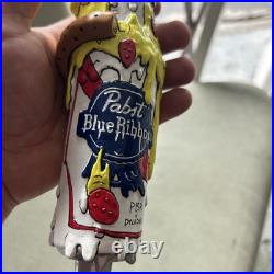 Pabst Blue Ribbon DELA DESO MELTING PIZZA ARTIST SERIES Hand Painted Tap Handle
