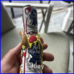 Pabst Blue Ribbon DELA DESO MELTING PIZZA ARTIST SERIES Hand Painted Tap Handle