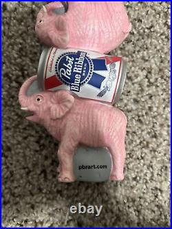 Pabst Blue Ribbon PBR Pink Elephants PBRart Beer Tap Handle Rare