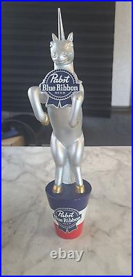 Pabst Blue Ribbon Unicorn Beer Tap Handle Figural PBR Hard to Find K