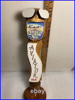 RARE AVIATOR BREWING AVIATOR AMBER ALE FIGHTER PILOT beer tap handle. WASHINGTON