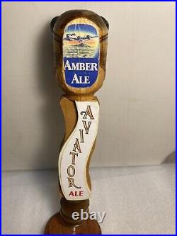 RARE AVIATOR BREWING AVIATOR AMBER ALE FIGHTER PILOT beer tap handle. WASHINGTON
