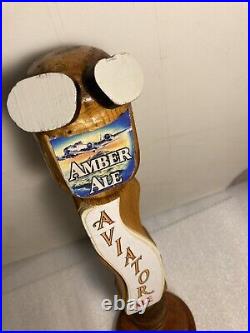 RARE AVIATOR BREWING AVIATOR AMBER ALE FIGHTER PILOT beer tap handle. WASHINGTON