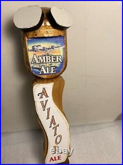 RARE AVIATOR BREWING AVIATOR AMBER ALE FIGHTER PILOT beer tap handle. WASHINGTON