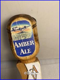 RARE AVIATOR BREWING AVIATOR AMBER ALE FIGHTER PILOT beer tap handle. WASHINGTON