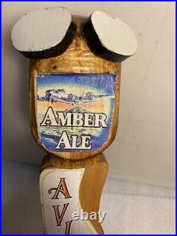 RARE AVIATOR BREWING AVIATOR AMBER ALE FIGHTER PILOT beer tap handle. WASHINGTON