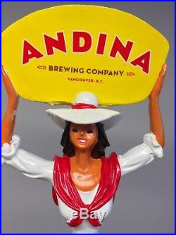 RARE Andina Brewing South American Latin Princess Lady Figure Beer Tap Handle