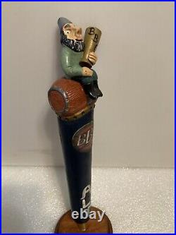 RARE. BBC ALT THIRSTY GNOME ON A BARREL draft beer tap handle. Gnome with no Home