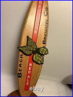 RARE BEACH BREWING TIGER SHARK RED ALE SURFBOARD draft beer tap handle. VIRGINIA
