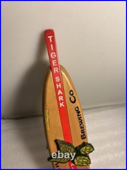 RARE BEACH BREWING TIGER SHARK RED ALE SURFBOARD draft beer tap handle. VIRGINIA