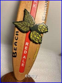 RARE BEACH BREWING TIGER SHARK RED ALE SURFBOARD draft beer tap handle. VIRGINIA
