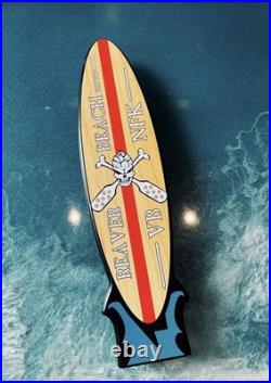RARE BEACH BREWING TIGER SHARK RED ALE SURFBOARD draft beer tap handle. VIRGINIA