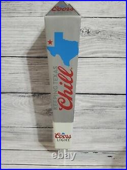 RARE Coors Light Keeping Texas Chill Metal Aluminum Tap Handle New In Box