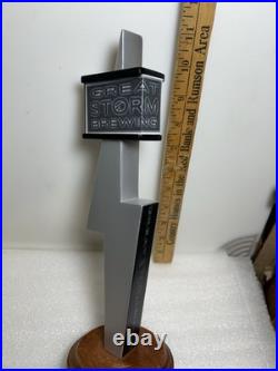 RARE GREAT STORM BREWING SILVER LIGHTNING WIT Draft beer tap handle. COLORADO