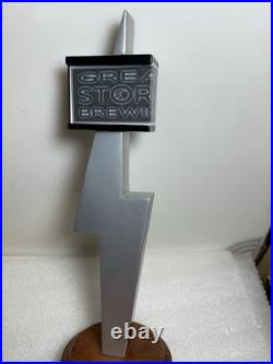 RARE GREAT STORM BREWING SILVER LIGHTNING WIT Draft beer tap handle. COLORADO