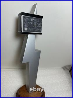 RARE GREAT STORM BREWING SILVER LIGHTNING WIT Draft beer tap handle. COLORADO