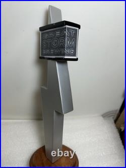 RARE GREAT STORM BREWING SILVER LIGHTNING WIT Draft beer tap handle. COLORADO