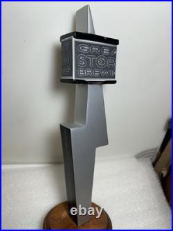 RARE GREAT STORM BREWING SILVER LIGHTNING WIT Draft beer tap handle. COLORADO