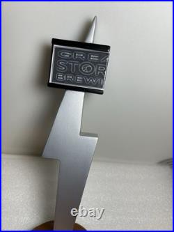 RARE GREAT STORM BREWING SILVER LIGHTNING WIT Draft beer tap handle. COLORADO