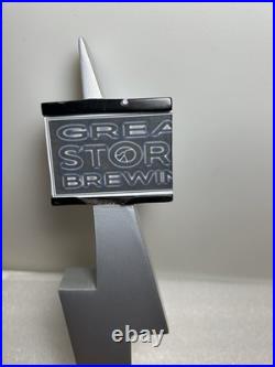 RARE GREAT STORM BREWING SILVER LIGHTNING WIT Draft beer tap handle. COLORADO