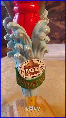 RARE Gritty's Red Claw Ale Boston Celtic Beer Tap Handle