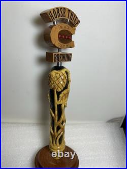 RARE HORSE THIEF HOLLOW BREWING 4 STAR HORSESHOE draft beer tap handle. ILLINOIS