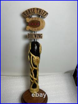 RARE HORSE THIEF HOLLOW BREWING 4 STAR HORSESHOE draft beer tap handle. ILLINOIS RARE HORSE THIEF HOLLOW BREWING 4 STAR HORSESHOE draft beer tap handle. ILLINOIS