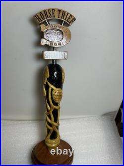 RARE HORSE THIEF HOLLOW BREWING 4 STAR HORSESHOE draft beer tap handle. ILLINOIS