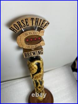 RARE HORSE THIEF HOLLOW BREWING 4 STAR HORSESHOE draft beer tap handle. ILLINOIS